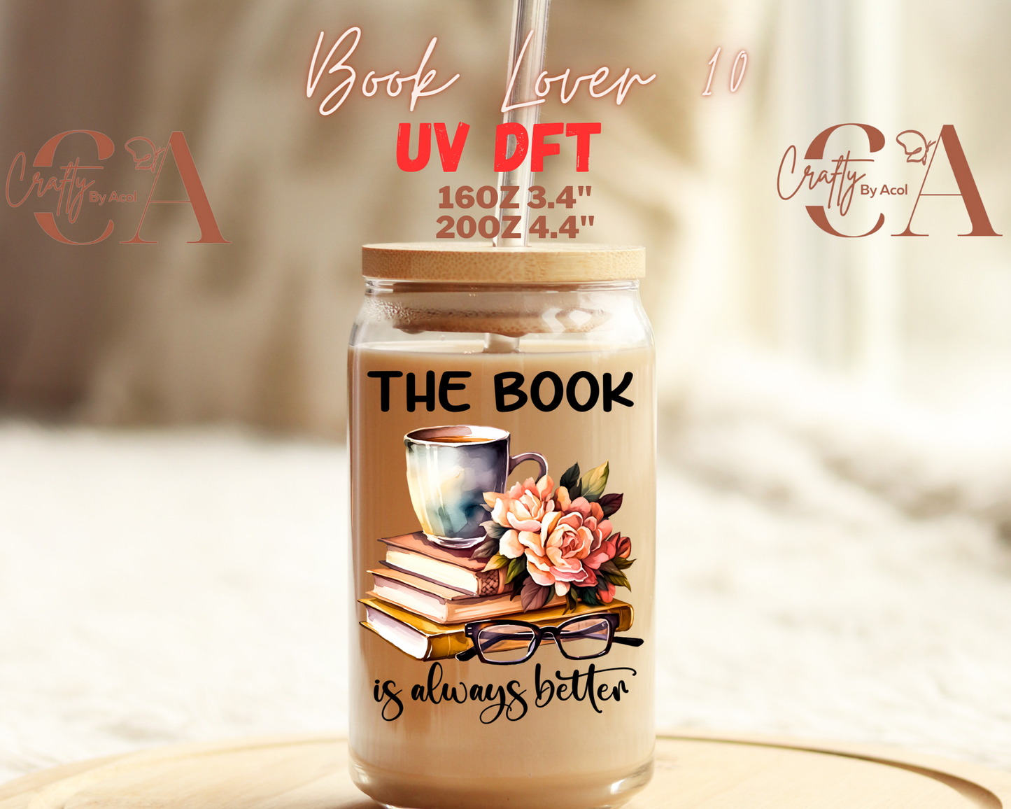 Book Lover Decal UV DFT