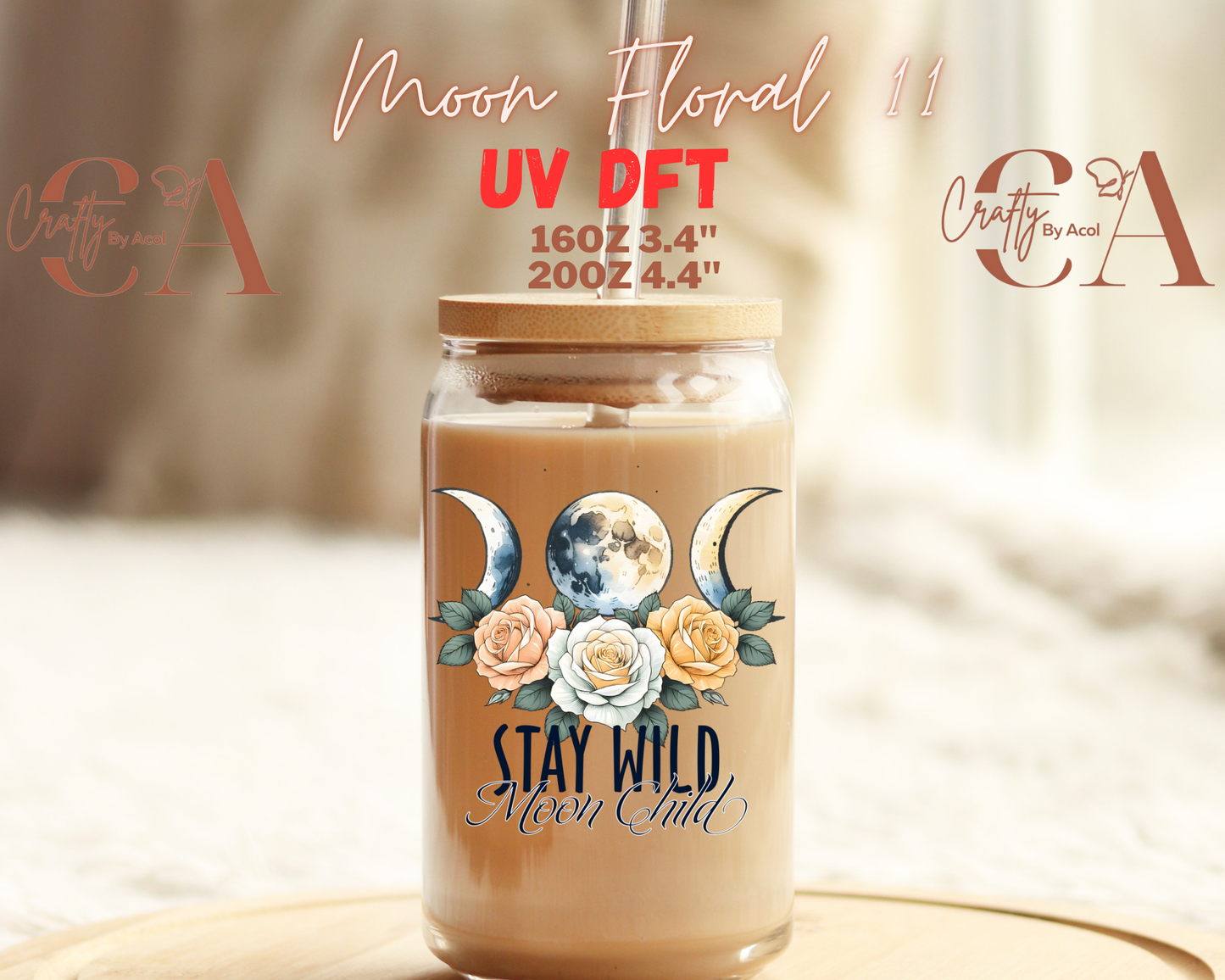 Moon Floral UV DFT Decal