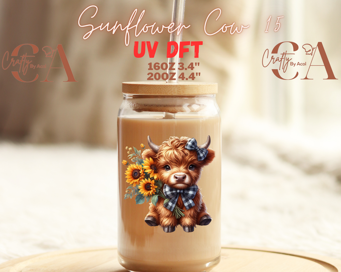 Cow Sunflower 2 UV DFT Decal