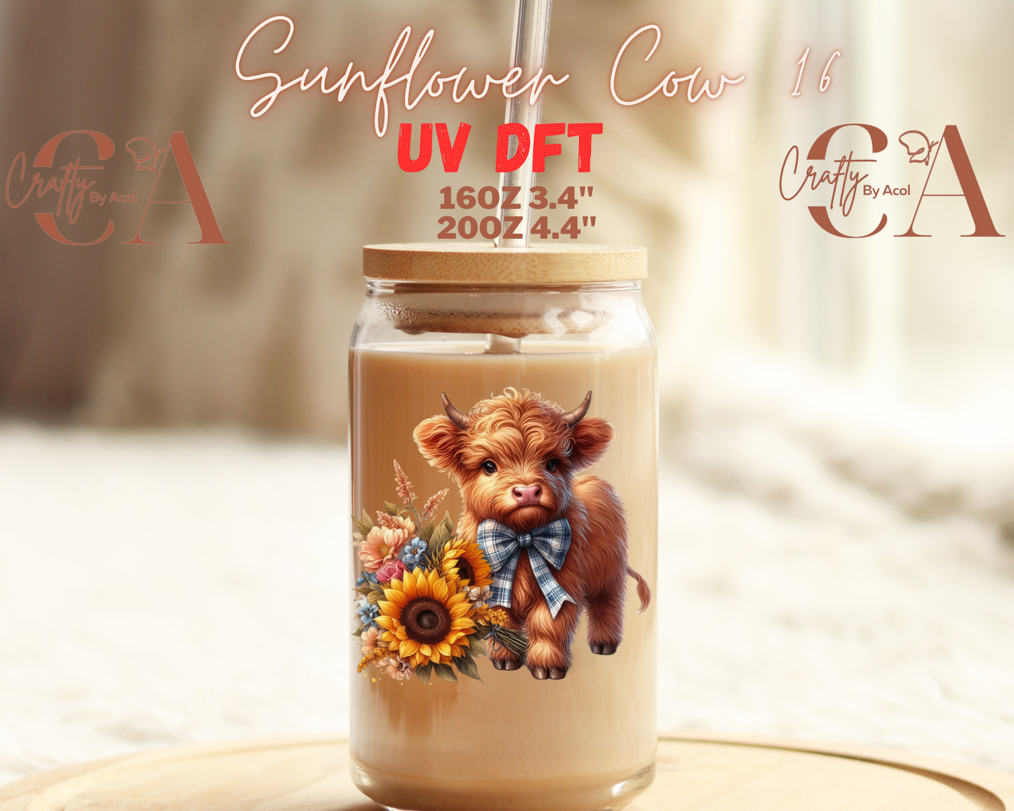 Cow Sunflower 2 UV DFT Decal