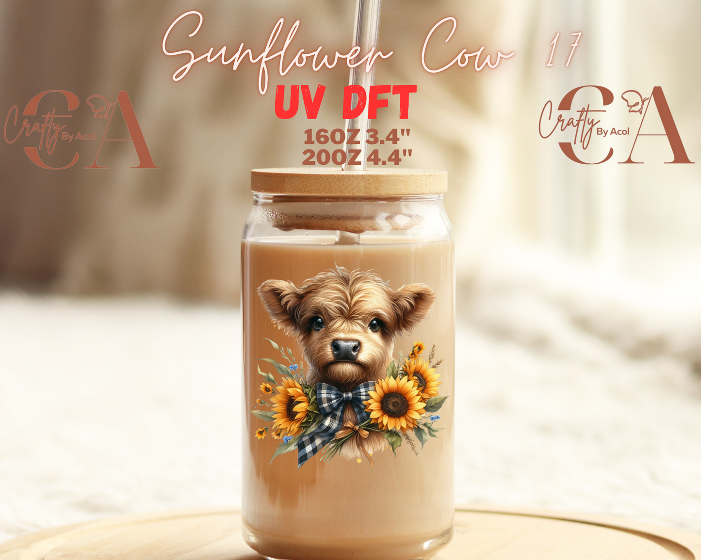 Cow Sunflower 2 UV DFT Decal