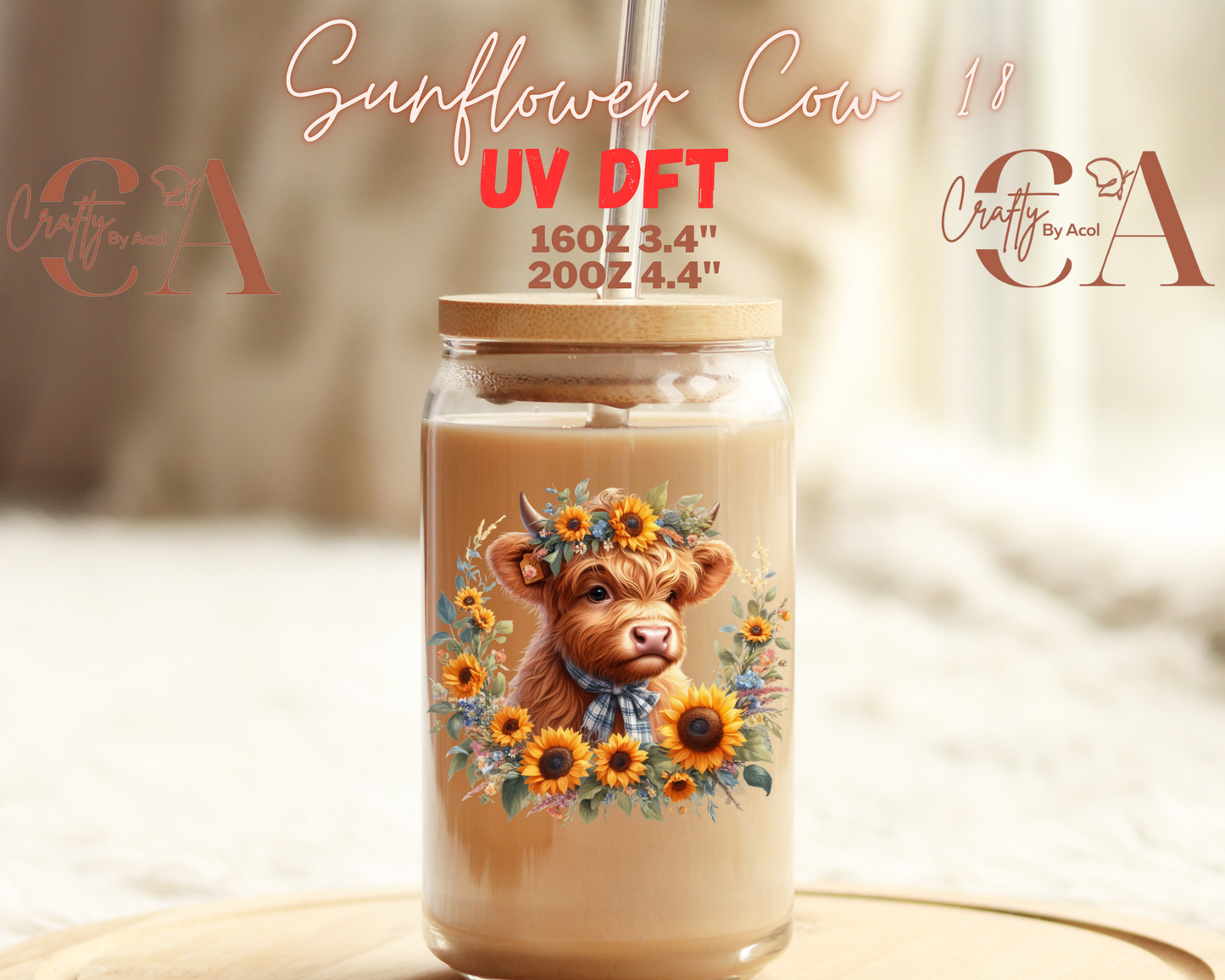 Cow Sunflower 2 UV DFT Decal