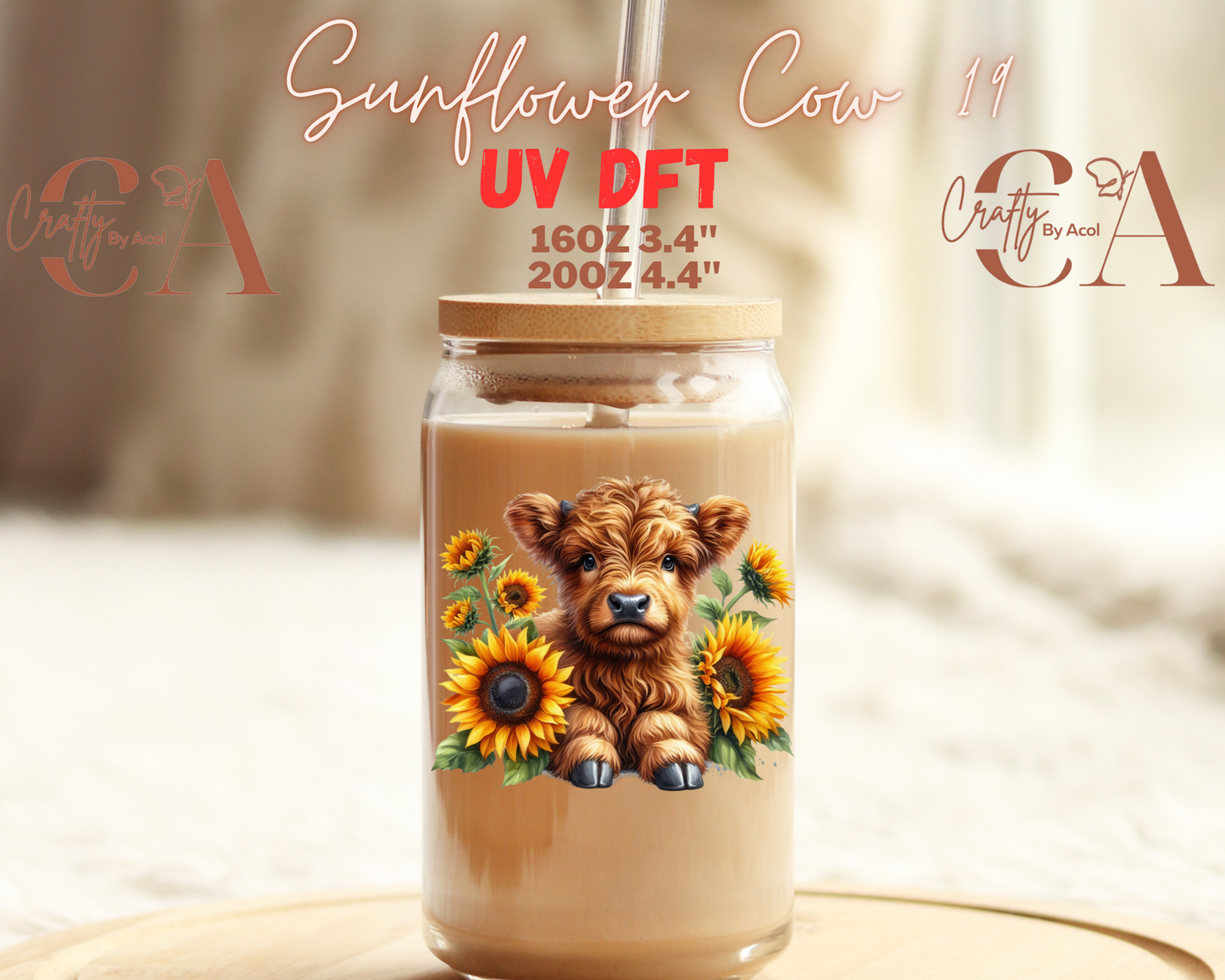 Cow Sunflower 2 UV DFT Decal