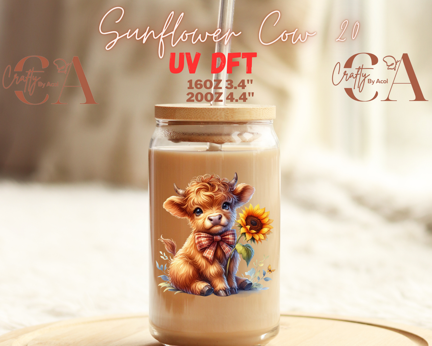 Cow Sunflower 2 UV DFT Decal