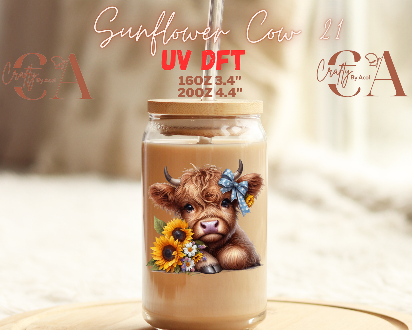 Cow Sunflower 2 UV DFT Decal