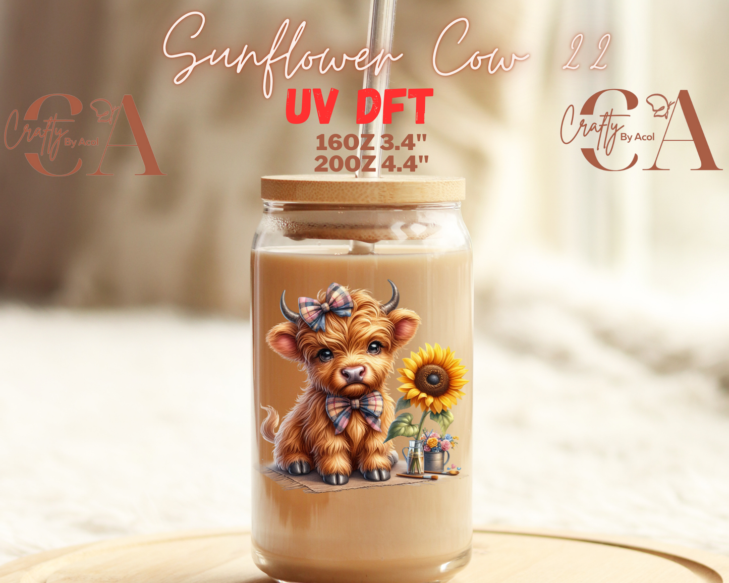 Cow Sunflower 2 UV DFT Decal