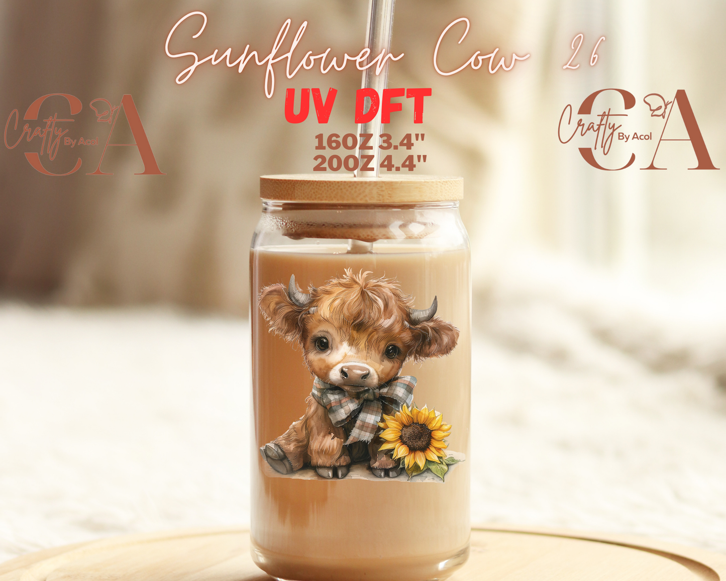 Cow Sunflower 2 UV DFT Decal