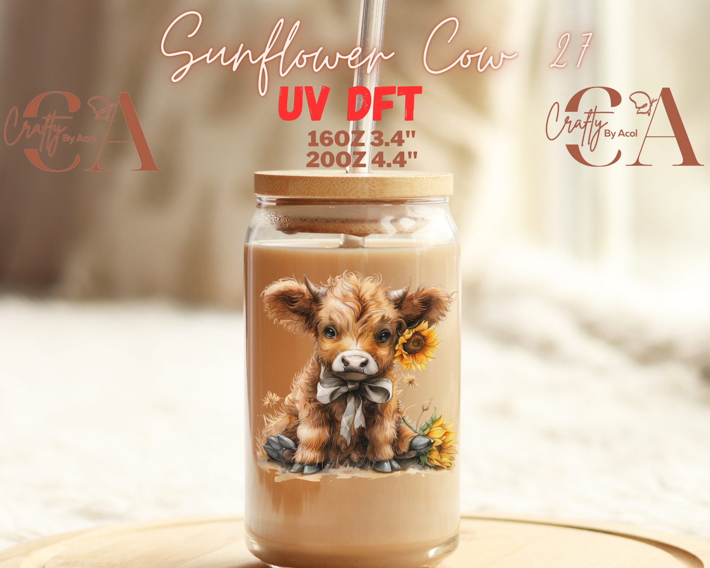 Cow Sunflower 2 UV DFT Decal