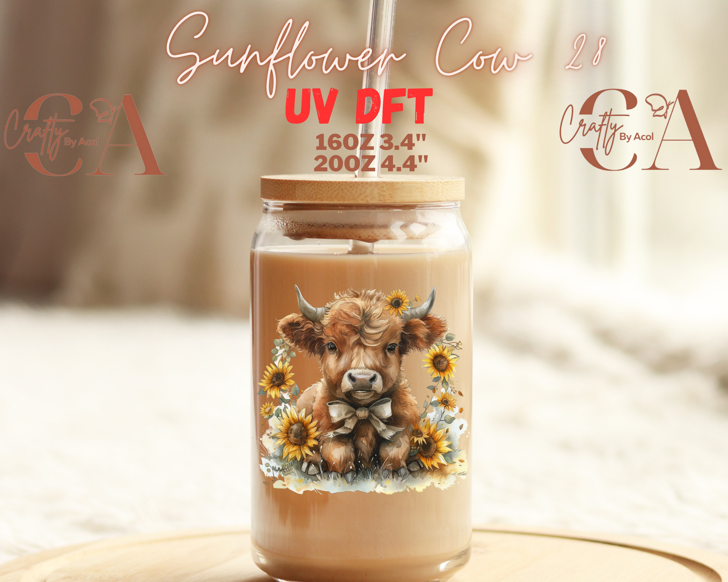 Cow Sunflower 2 UV DFT Decal