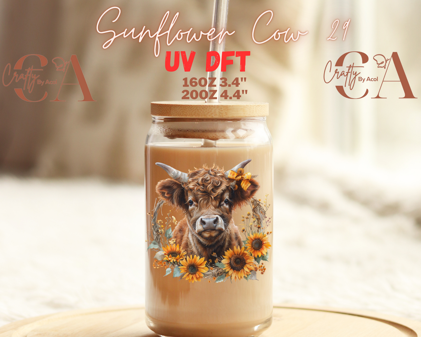 Cow Sunflower 2 UV DFT Decal