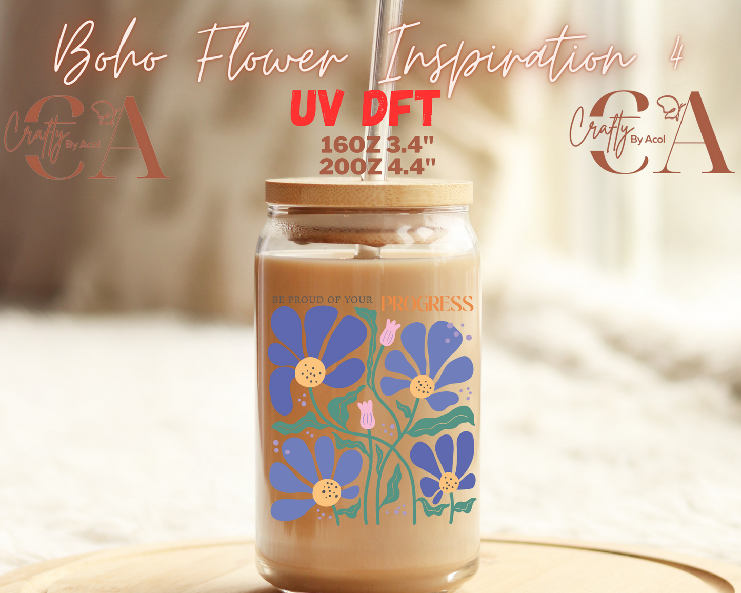 Boho Flowers Inspiration Decal UV DFT Decal