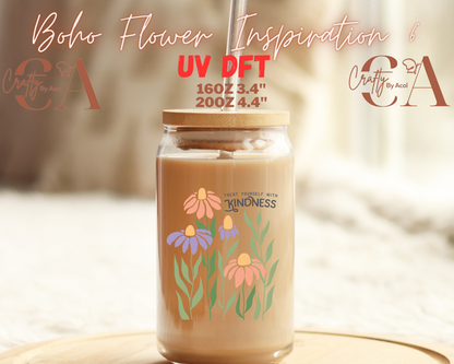 Boho Flowers Inspiration Decal UV DFT Decal