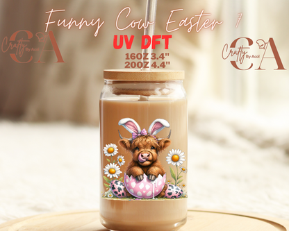 Funny Cow Easter Decal UV DFT Decal