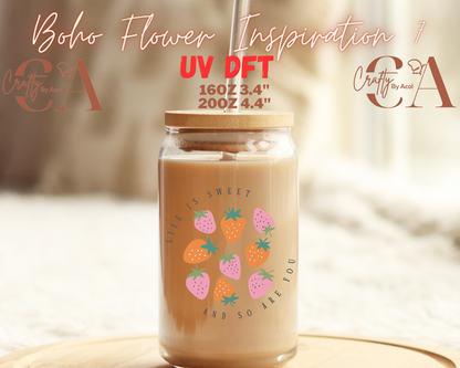 Boho Flowers Inspiration Decal UV DFT Decal