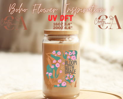 Boho Flowers Inspiration Decal UV DFT Decal