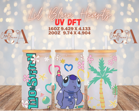 Lil Blue Hearts UV DFT Cup Wrap