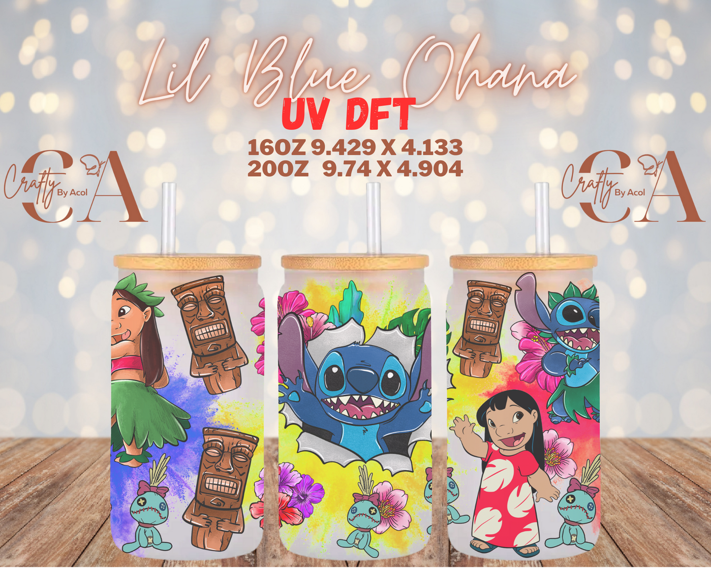 Lil Blue Ohana UV DFT Cup Wrap