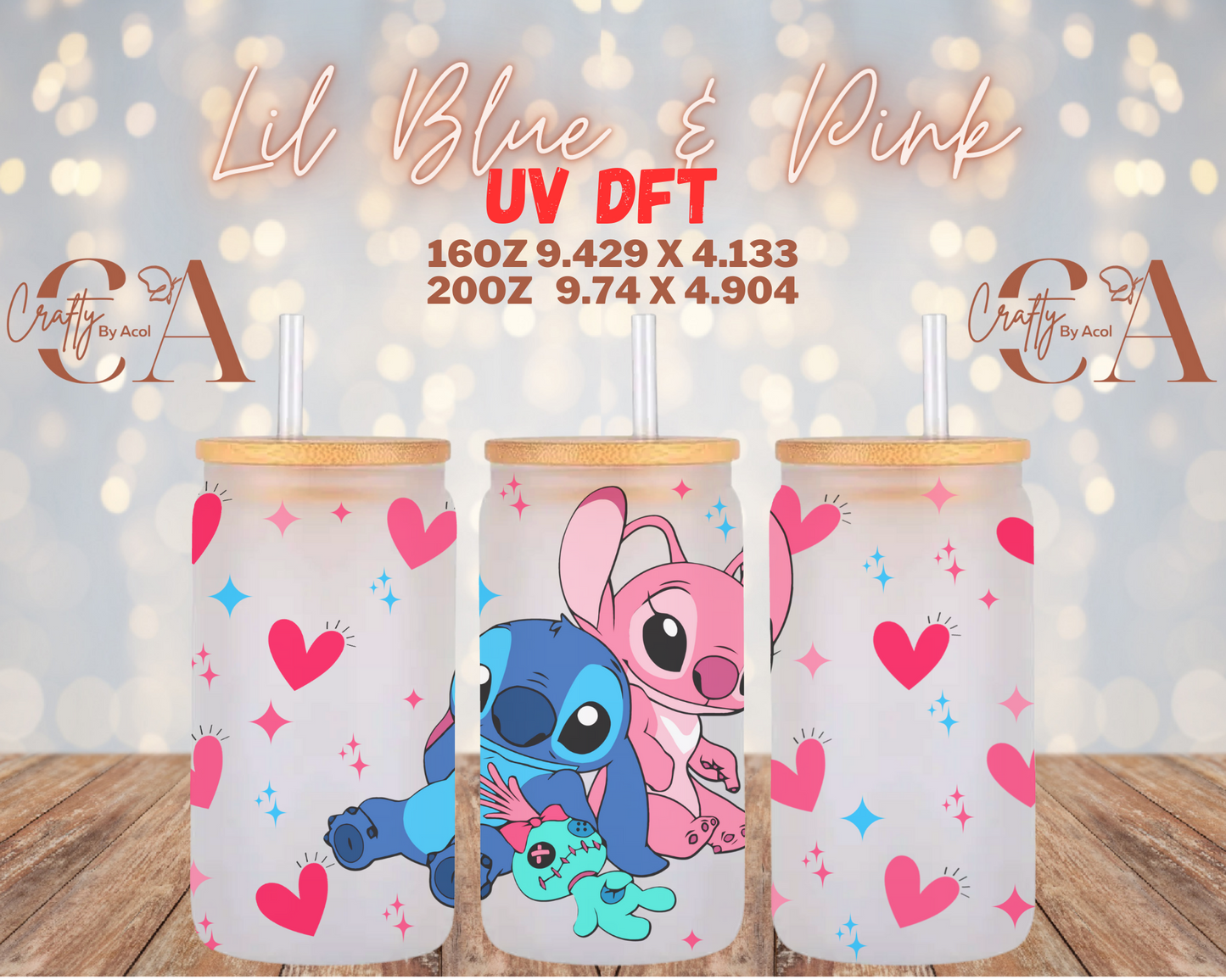 Lil Blue & Pink UV DFT Cup Wrap