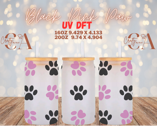 Black Pink Paw UV DFT Cup Wrap