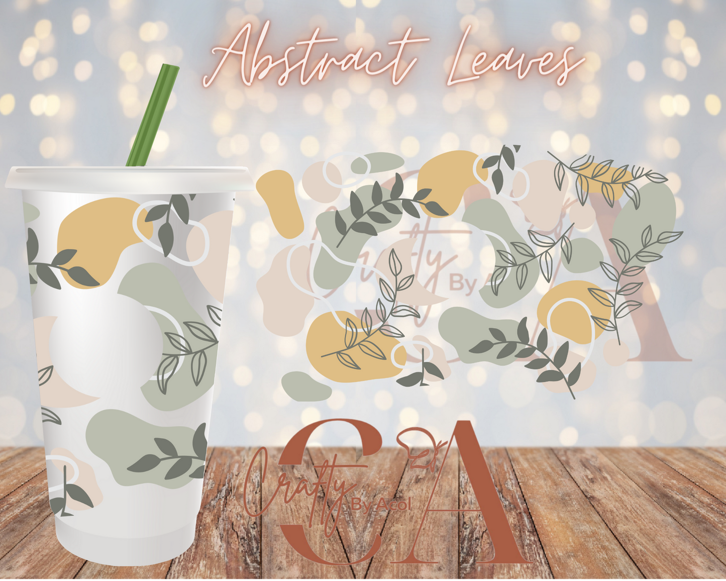 Abstract Leaves Vinyl Can Wrap