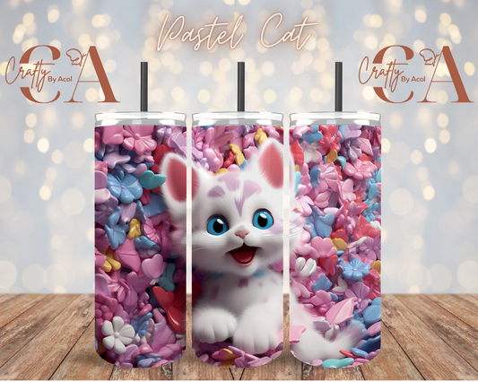 Pastel Cat 3d Vinyl Can Wrap