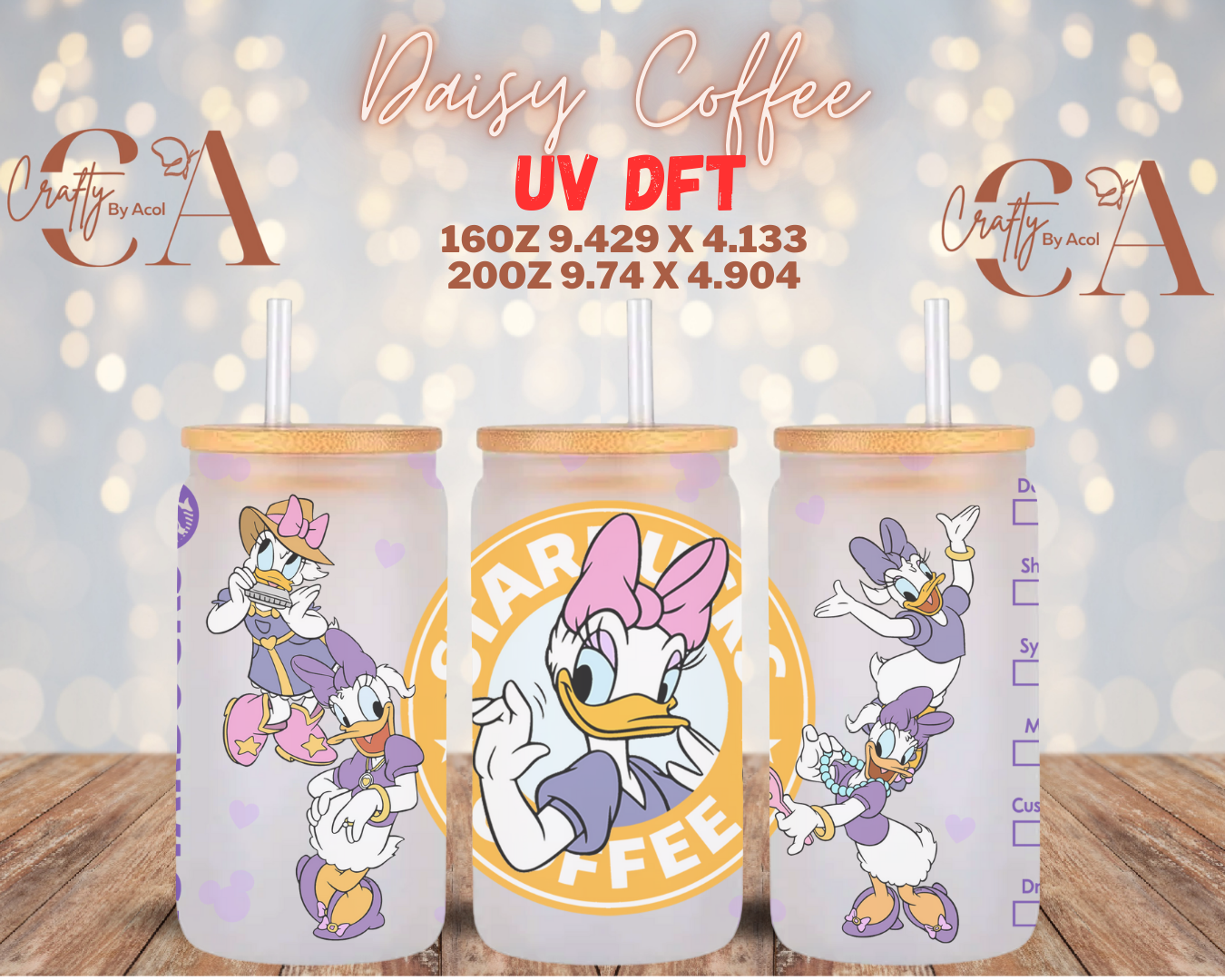 Daisy Coffee UV DFT Cup Wrap