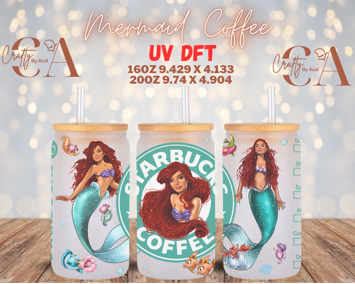 Mermaid Coffee UV DFT Cup Wrap