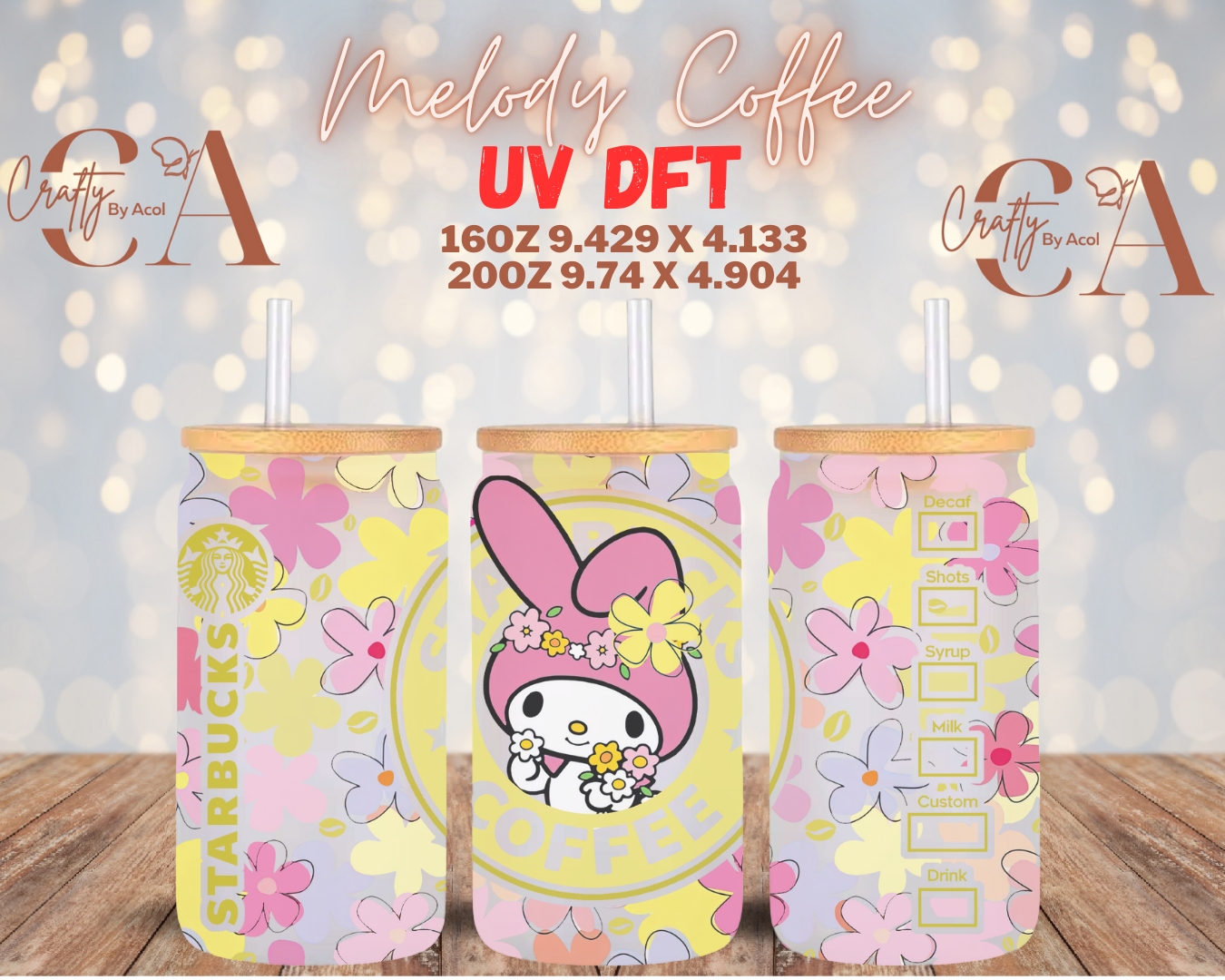 Melody Coffee UV DFT Cup Wrap