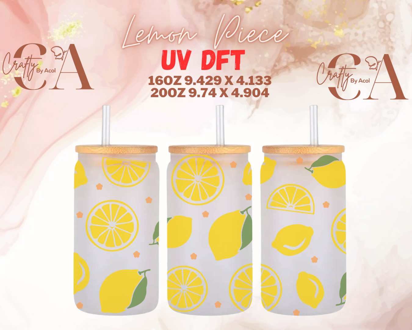 Lemon Piece UV DFT Cup Wrap