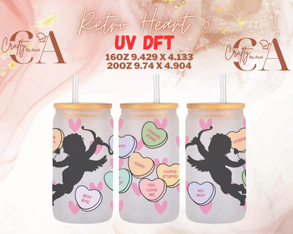 Retro Hearts UV DFT Cup Wrap