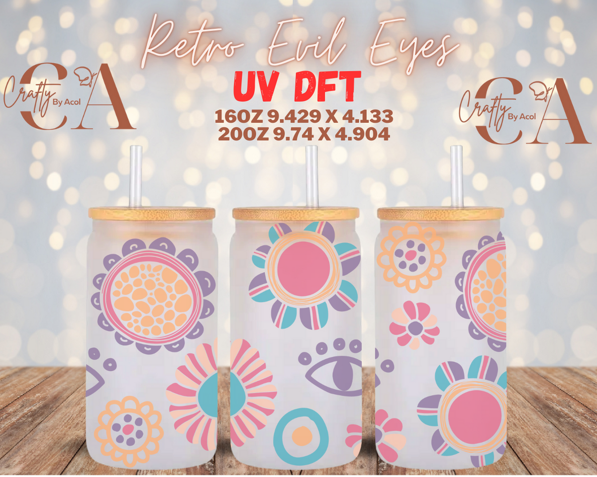 Retro Evil Eyes UV DFT Cup Wrap