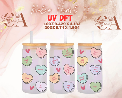 Retro Hearts UV DFT Cup Wrap