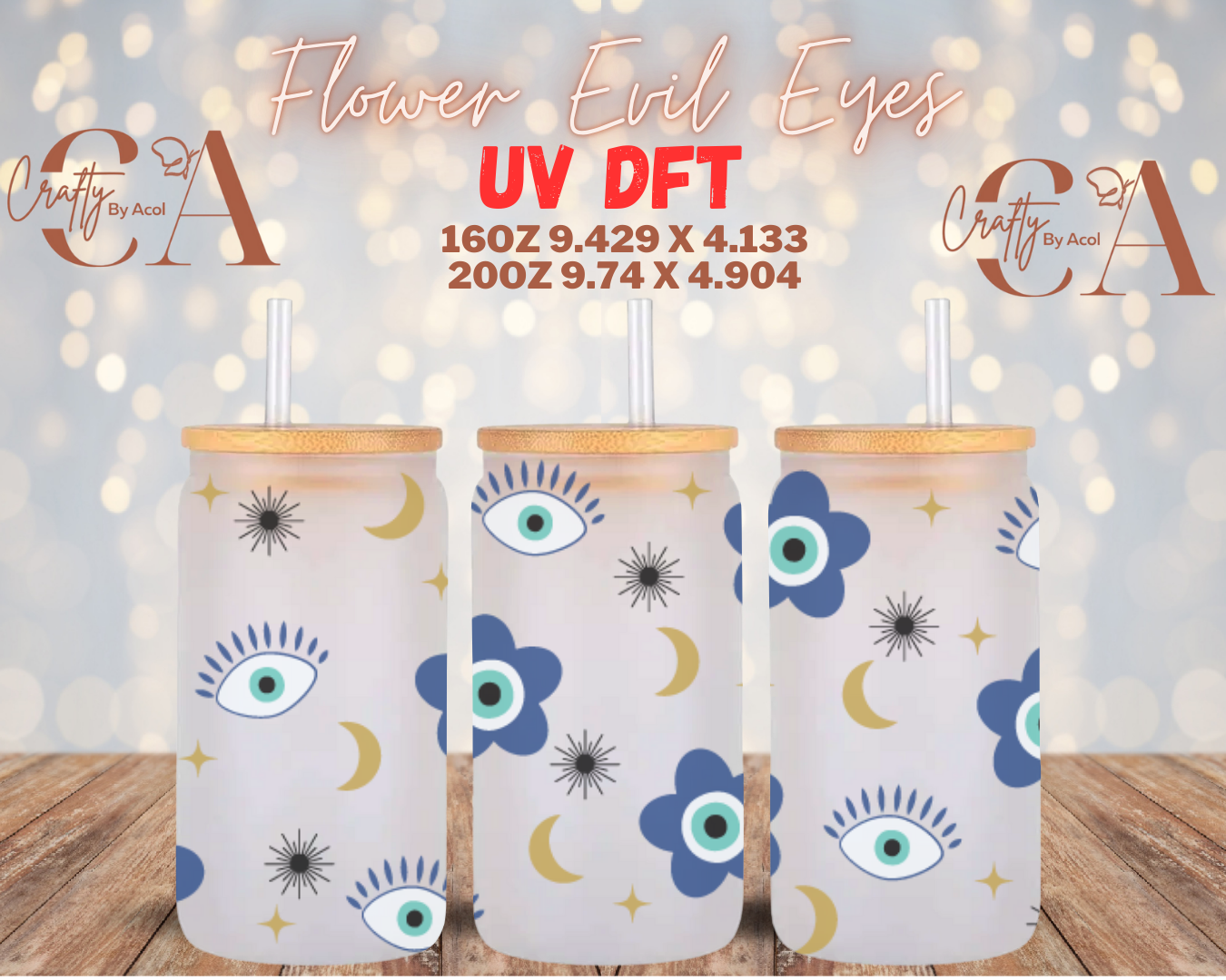 Flower Evil Eye UV DFT Cup Wrap