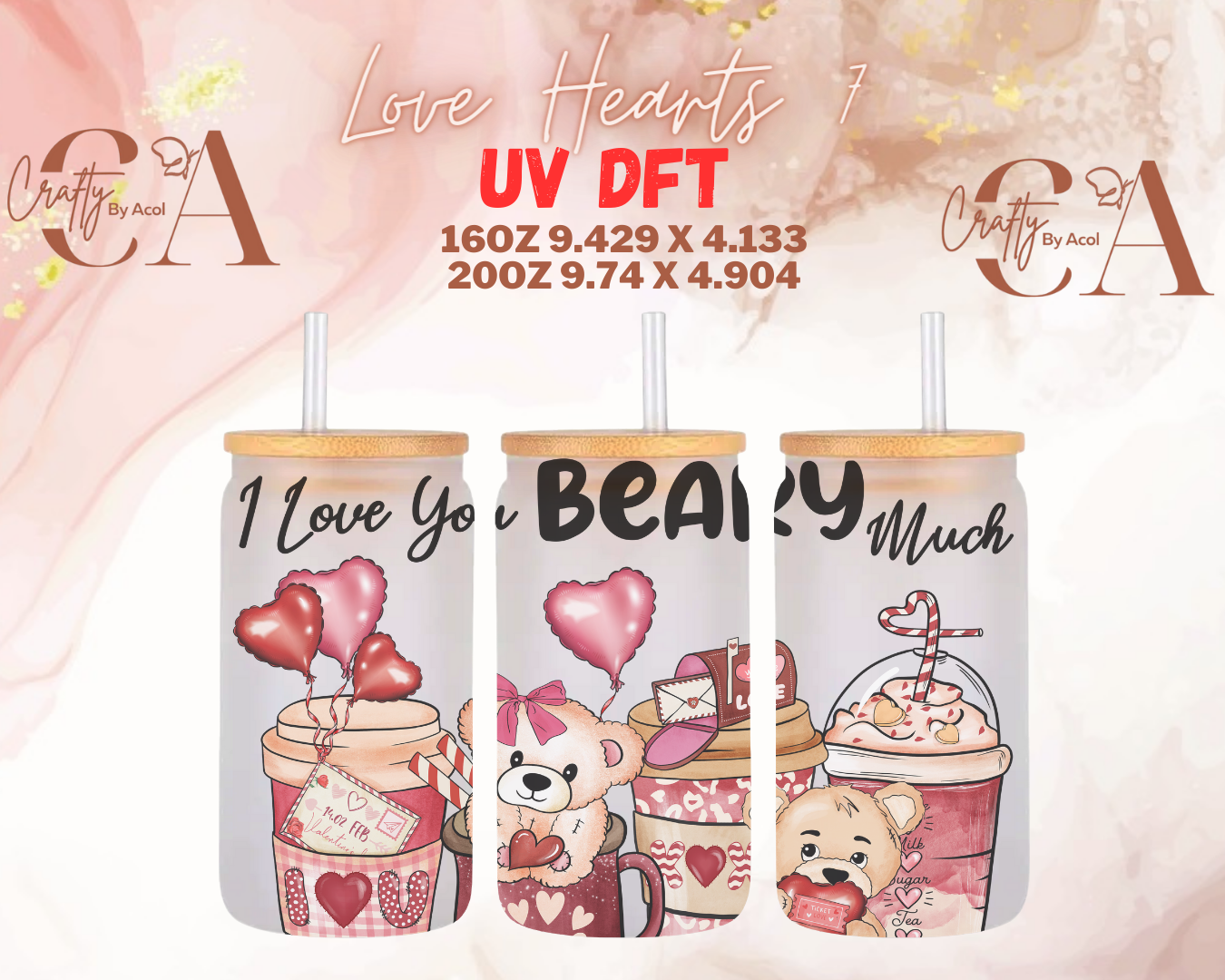 Love Heart UV DFT Cup Wrap