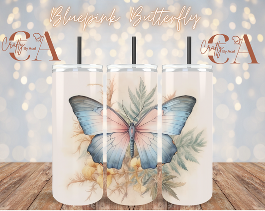 Bluepink Butterfly Vinyl Can Wrap