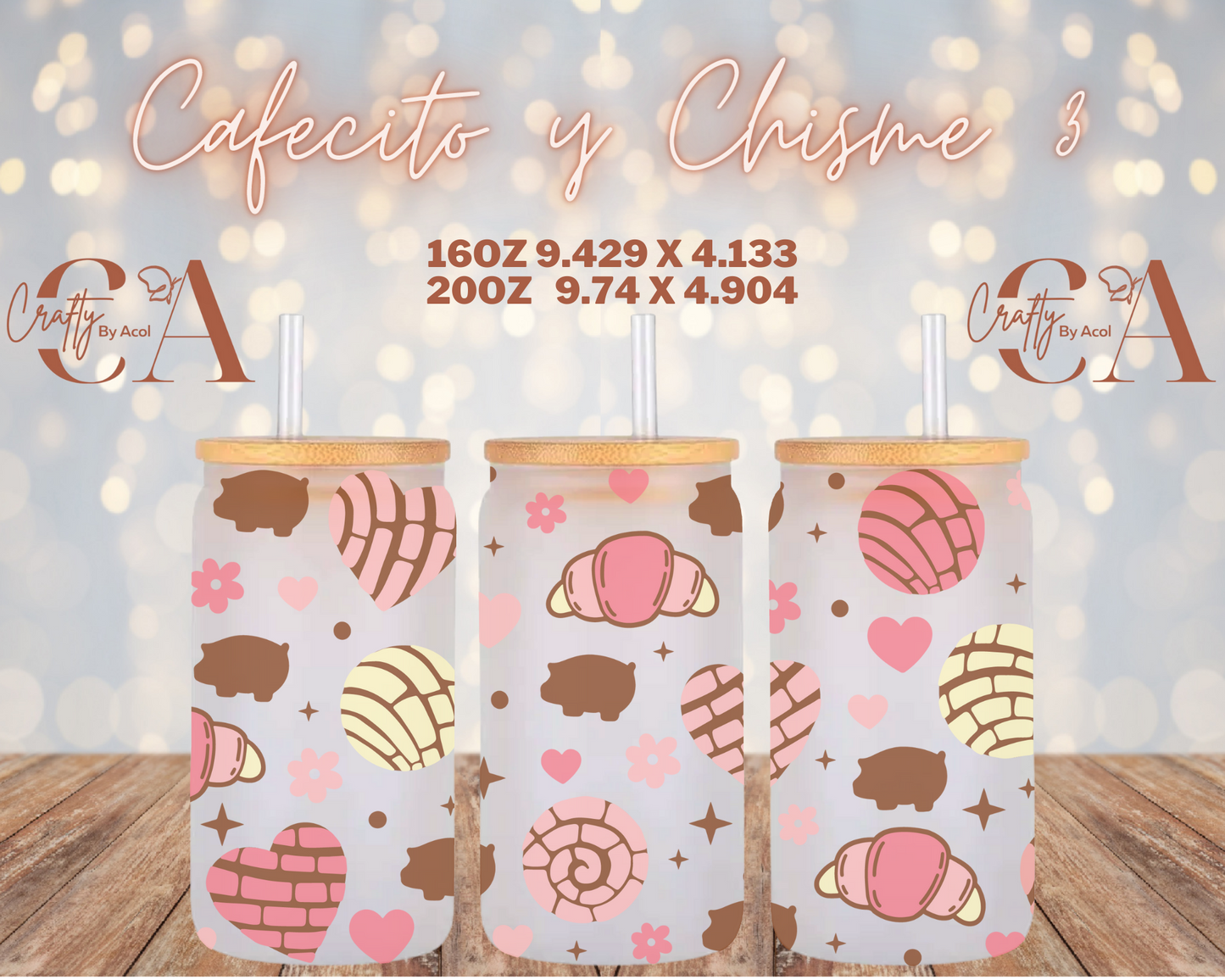 Cafecito y Chisme 3 Vinyl Can Wrap