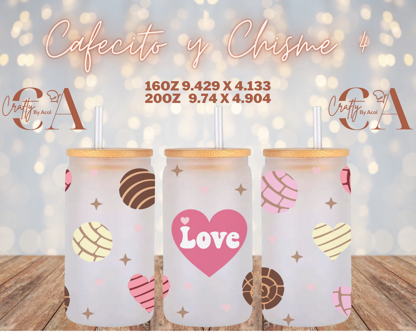 Cafecito y Chisme 4 Vinyl Can Wrap