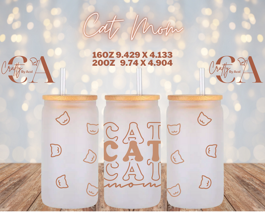 Cat Mom Vinyl Can Wrap