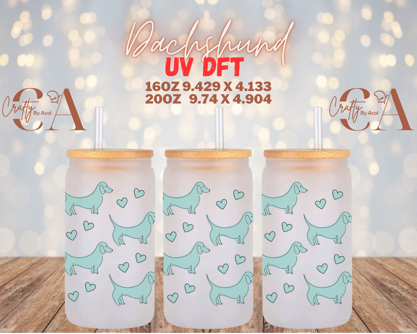 Dachshund UV DFT Cup Wrap