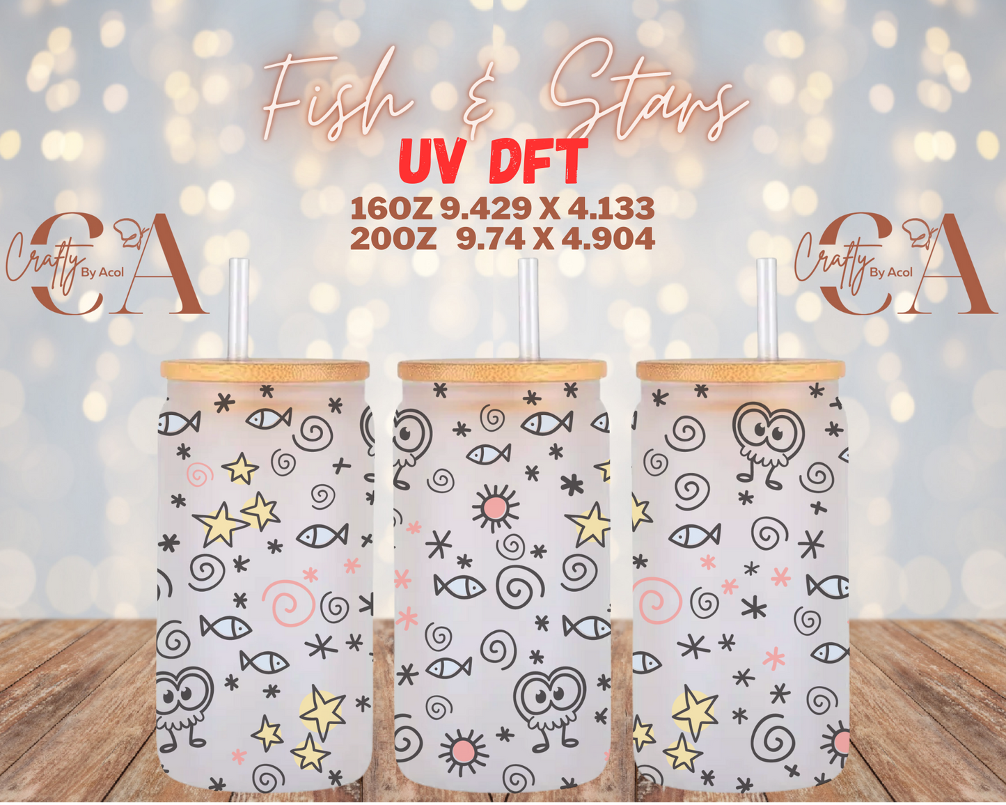 Fish & Stars UV DFT Cup Wrap