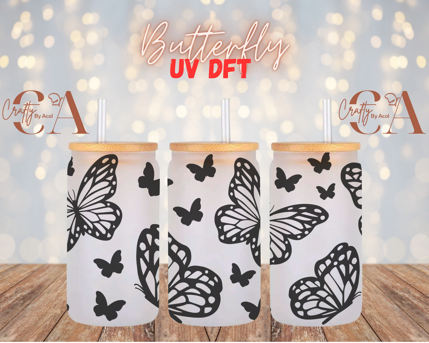 Butterfly Heart UV DFT Cup Wrap