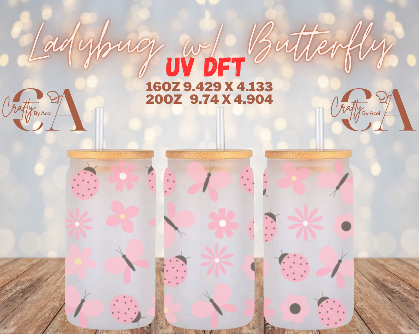 Ladybug w/ Butterfly UV DFT Cup Wrap