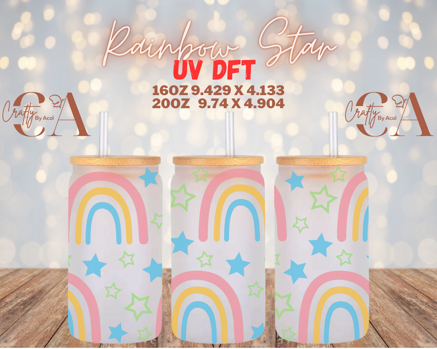 Rainbow Star UV DFT Cup Wrap