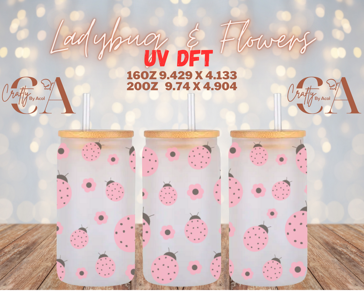 Ladybug & Flowers UV DFT Cup Wrap