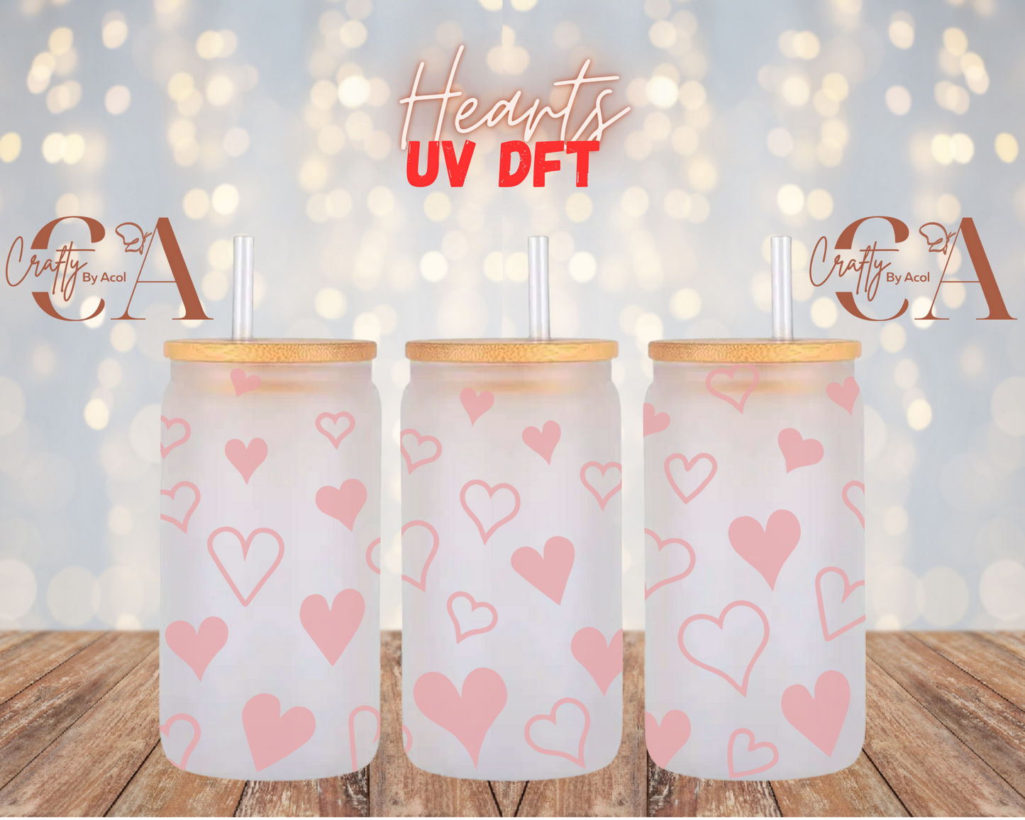 Hearts UV DFT Cup Wrap