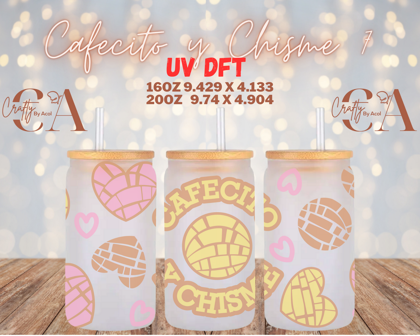 Cafecito y Chisme 7 UV DFT Cup Wrap