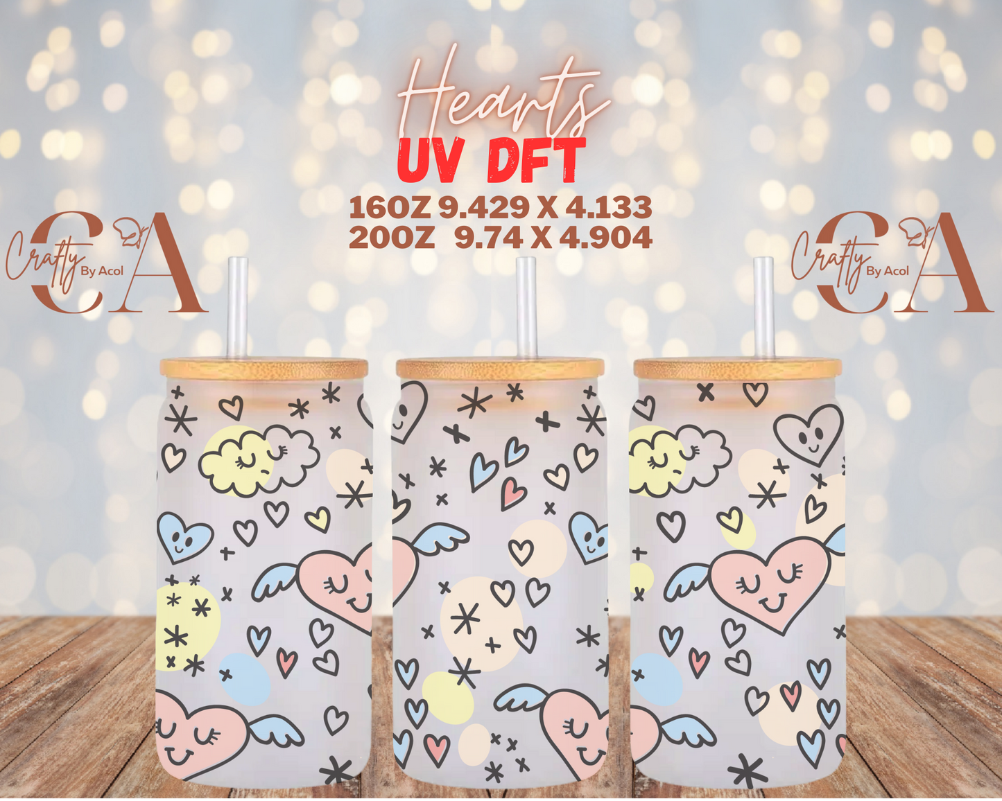 Hearts UV DFT Cup Wrap