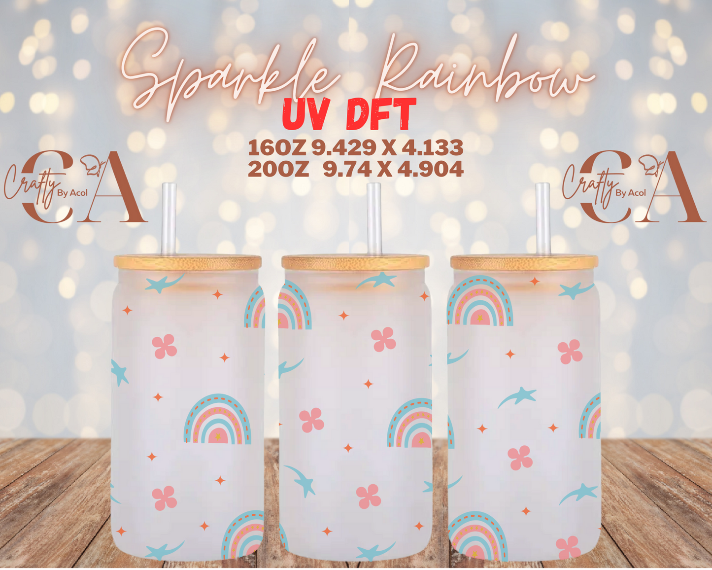 Sparkle Rainbow UV DFT Cup Wrap