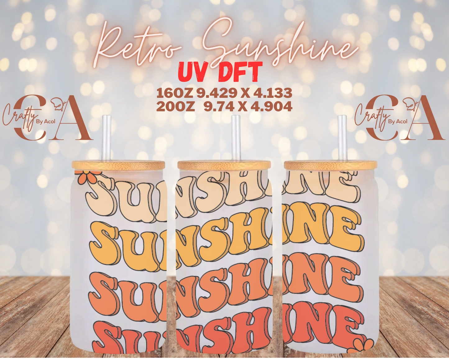 Retro Sunshine UV DFT Cup Wrap