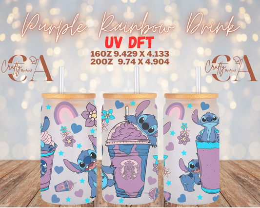 Purple Rainbow Drink UV DFT Cup Wrap